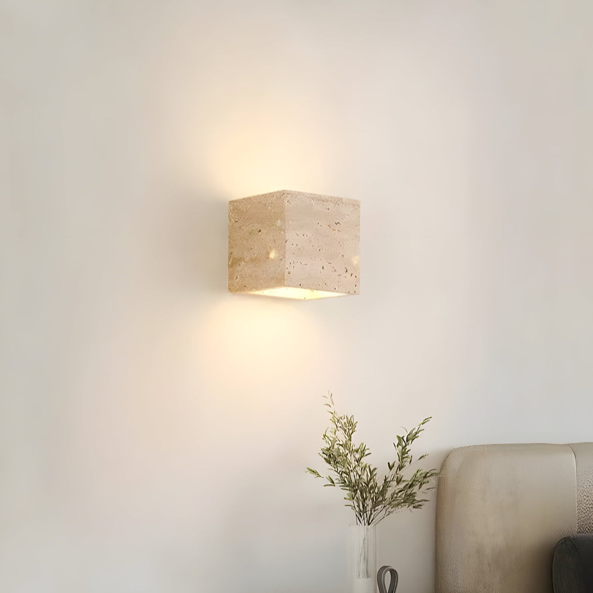 Außenlampe Travertin Stein Up Down LED IP65 3000K Fassade | Sansoti
