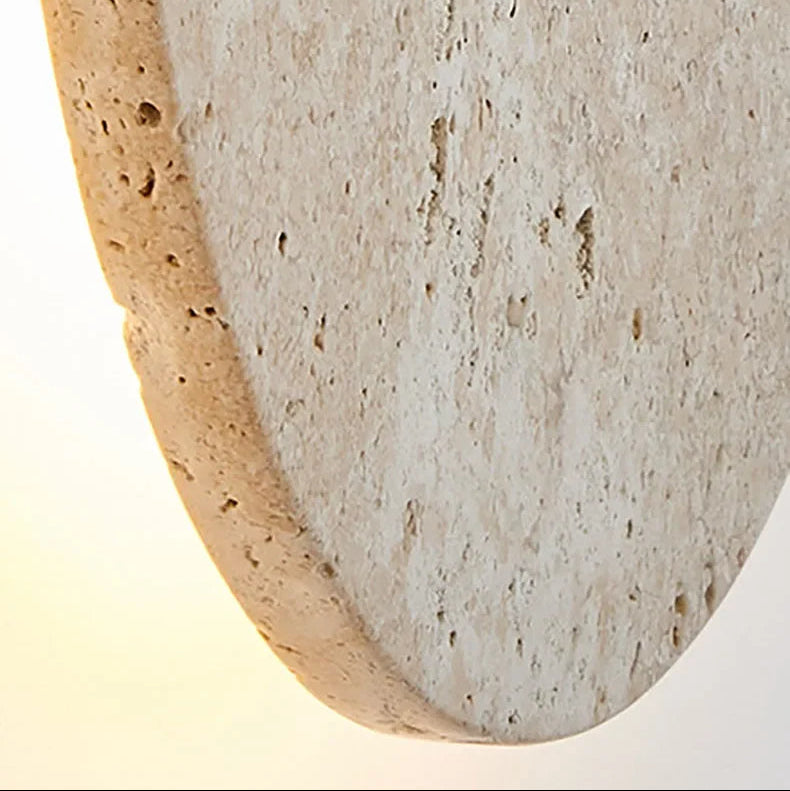 Aplique redondo de travertino LED moderno de piedra natural Ø23 Ø30 | Sansoti