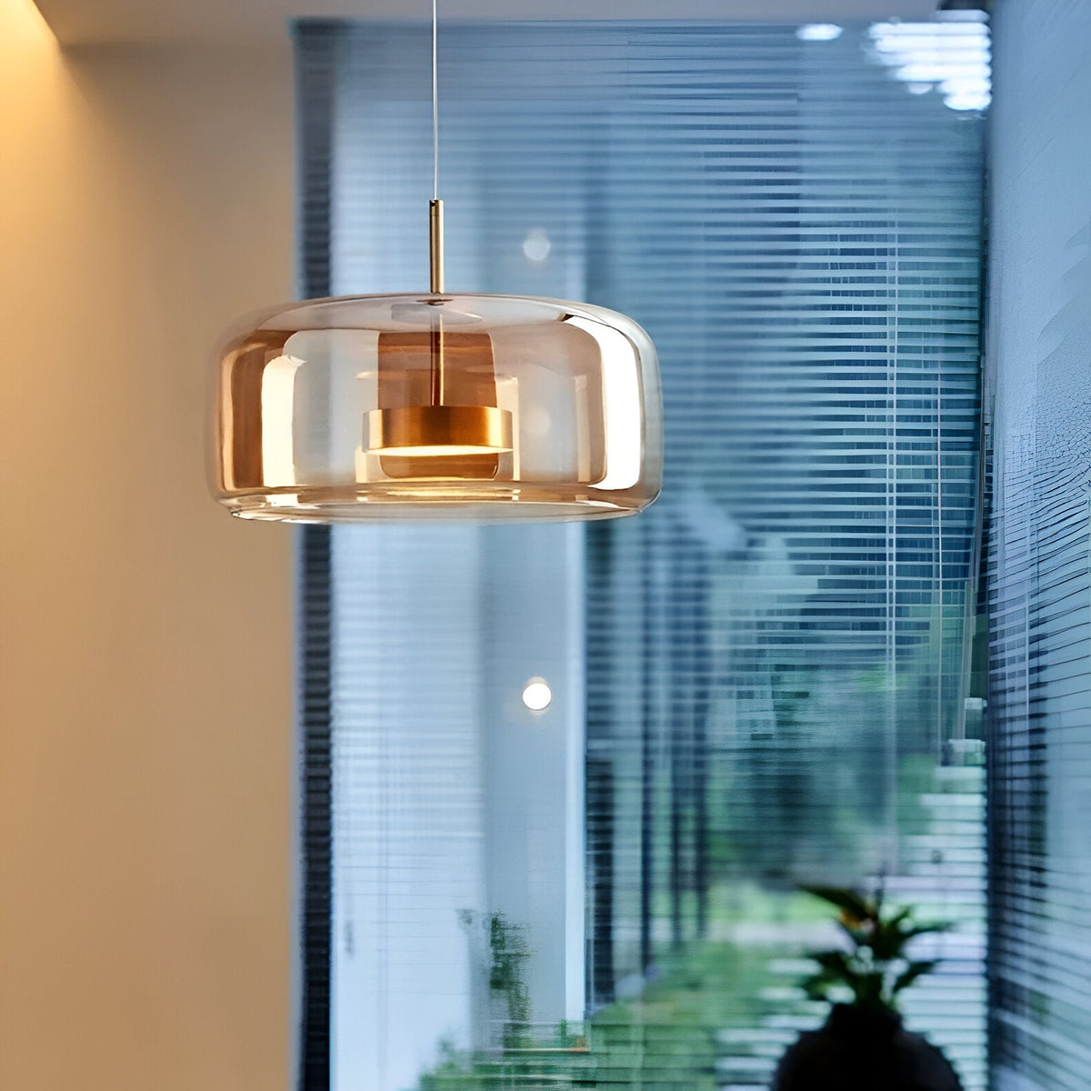 Lampa wisząca z dymionego szkła Retro Potrójna Ręcznie dmuchana Ściemniana Regulowana Czarna | Sansoti