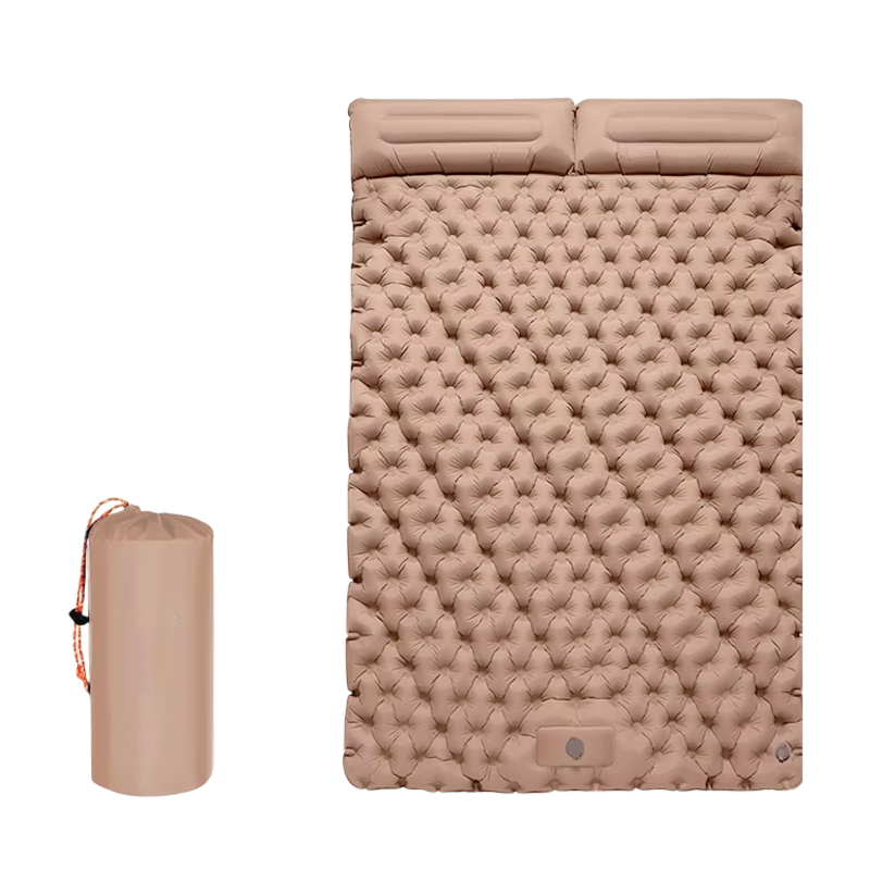 Selbstaufblasende Campingmatratze für 2 Personen, wasserfest, mit integrierter Pumpe, isolierende Outdoor-Schlafmatte | Sansoti