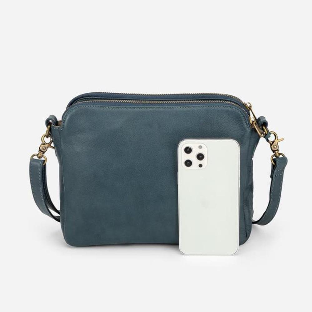 Lederne Umhängetasche mit integriertem Portemonnaie, 9 Kartenfächer, kompakt, für den täglichen Gebrauch, Crossbody-Tasche für Damen | Sansoti