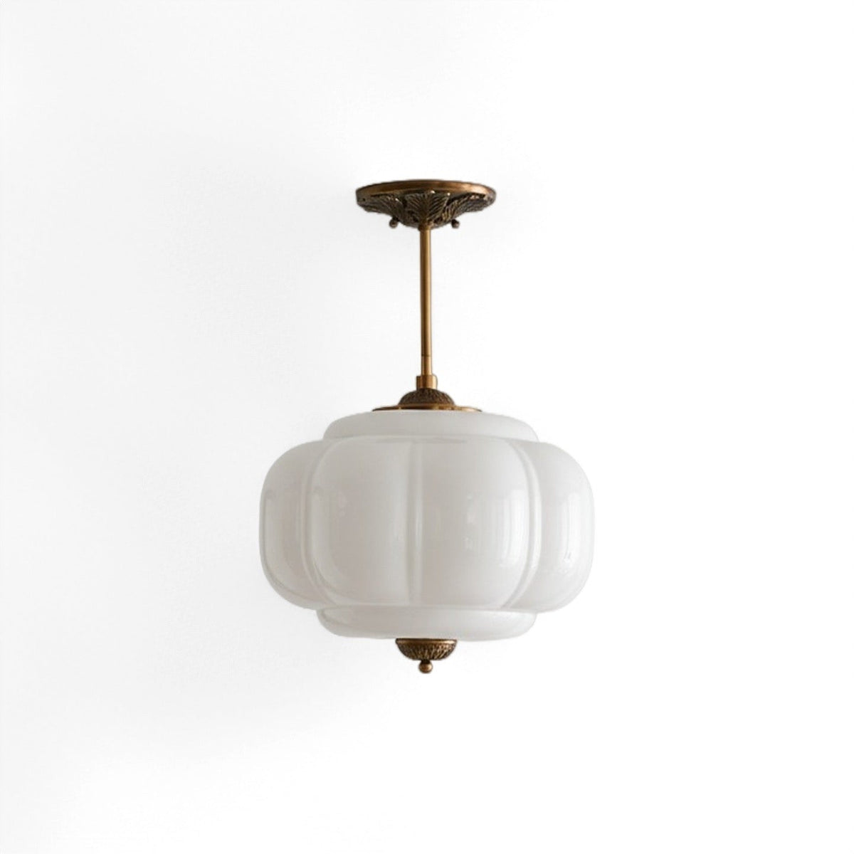 Vintage Melkglazen Hanglamp met Gegolfde Rand – Scandinavische Sfeerverlichting voor Keuken en Slaapkamer | Sansoti