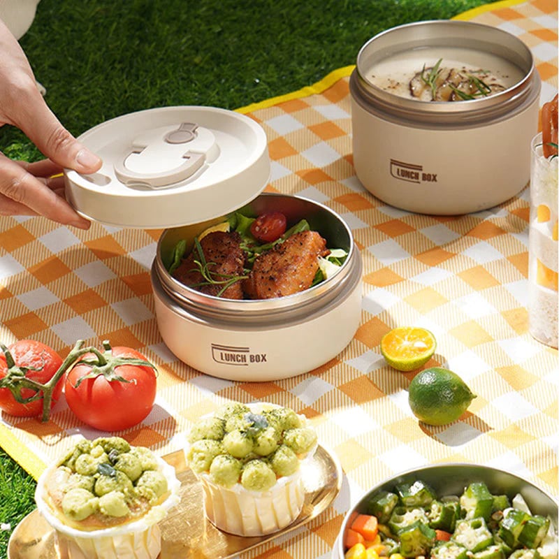 Insulated Lunchbox with Vacuum Technology – Keeps Food Warm Up to 4 Hours – Leak-Proof Stainless Steel Design – Ideal for School and Work | Sansoti