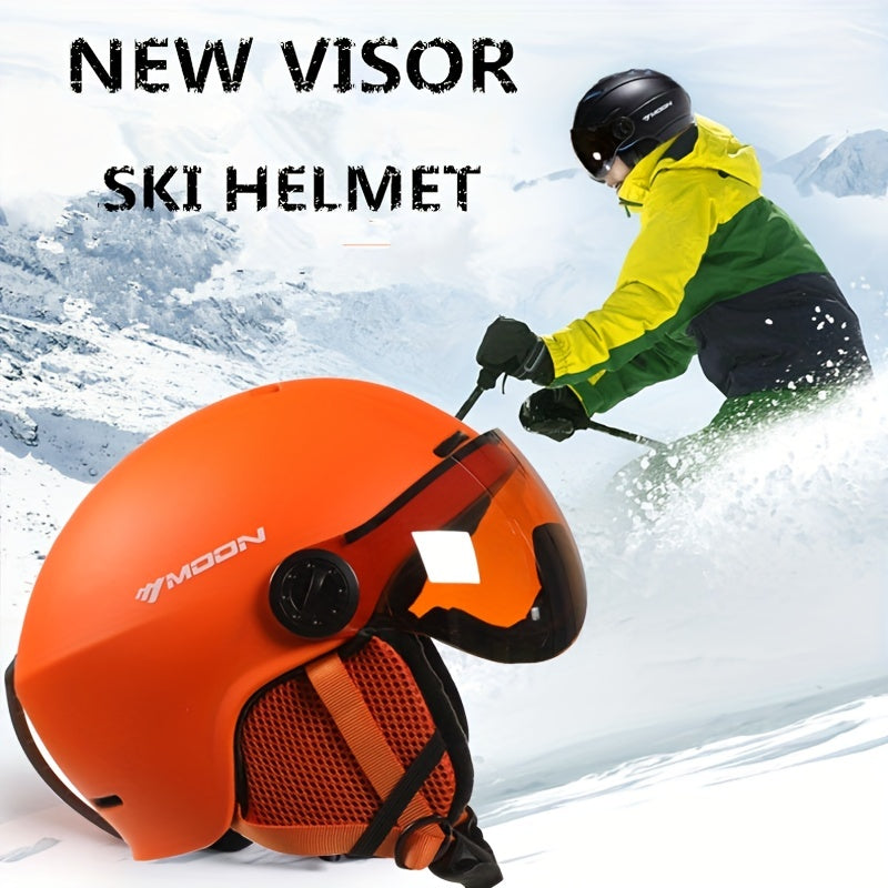 Skihelm PC+EPS Zwart met Vizier Verstelbaar Wintersport Ski Snowboard Beschermhelm met Afneembare Onderdelen | Sansoti