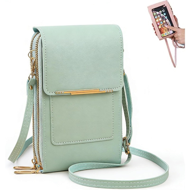 Crossbody-Handytasche mit RFID-Schutz | Wasserdichte Touchscreen-Geldbörse | Verstellbare Umhängetasche für Smartphones bis 6,7 Zoll | Sansoti