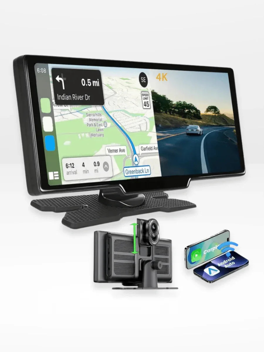 Écran CarPlay avec caméra embarquée, écran tactile 10,26 pouces, GPS, Bluetooth, Wi-Fi, commande vocale mains libres, multimédia automobile | Sansoti