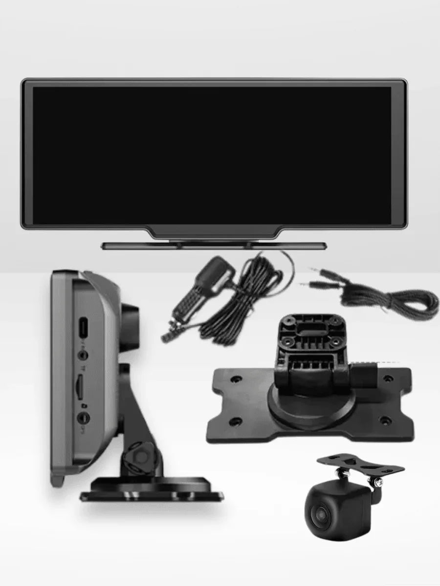 CarPlay Screen with Dashcam 10.26-Inch Touchscreen GPS Bluetooth WiFi Hands-Free Voice Control Car Multimedia | Sansoti