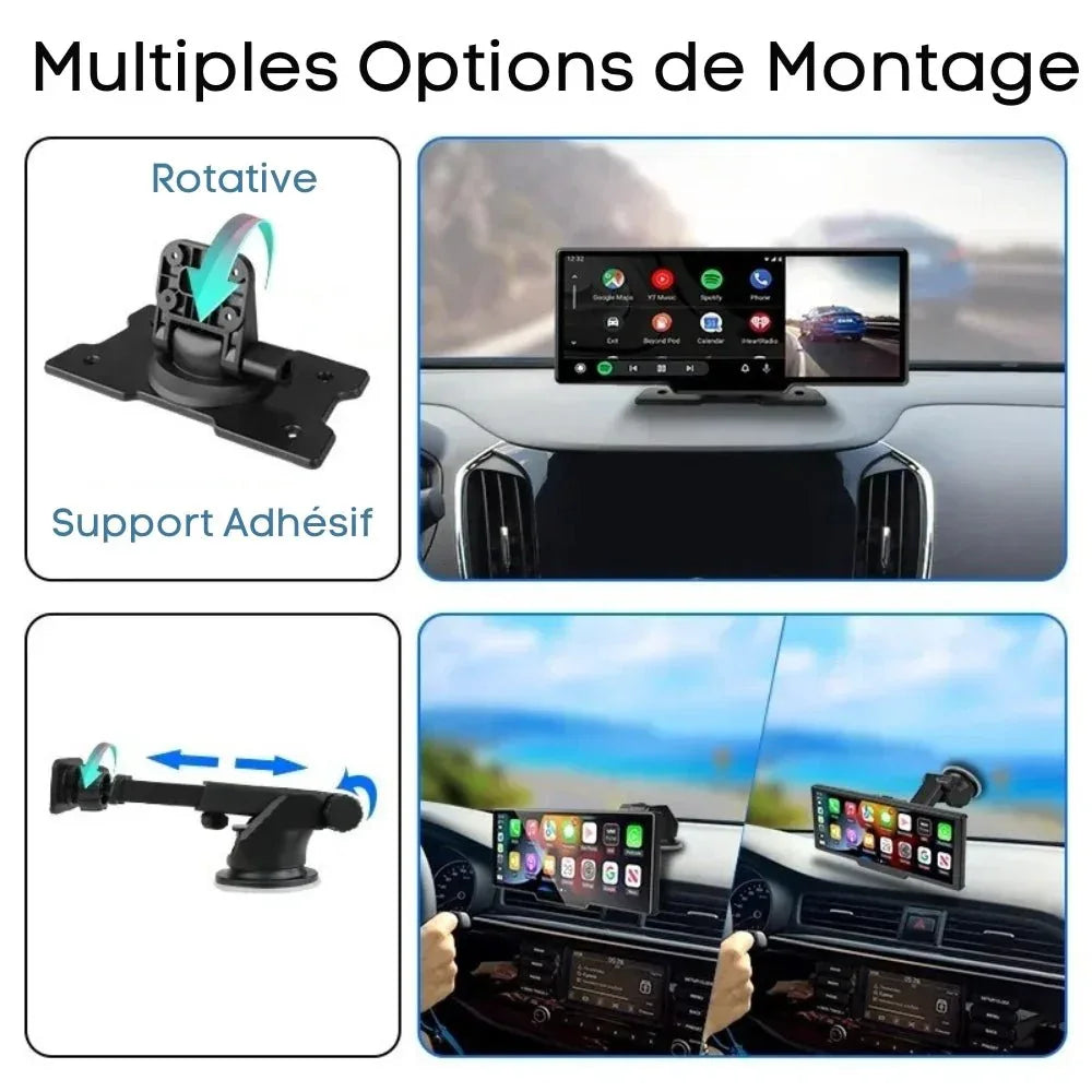 CarPlay Screen with Dashcam 10.26-Inch Touchscreen GPS Bluetooth WiFi Hands-Free Voice Control Car Multimedia | Sansoti