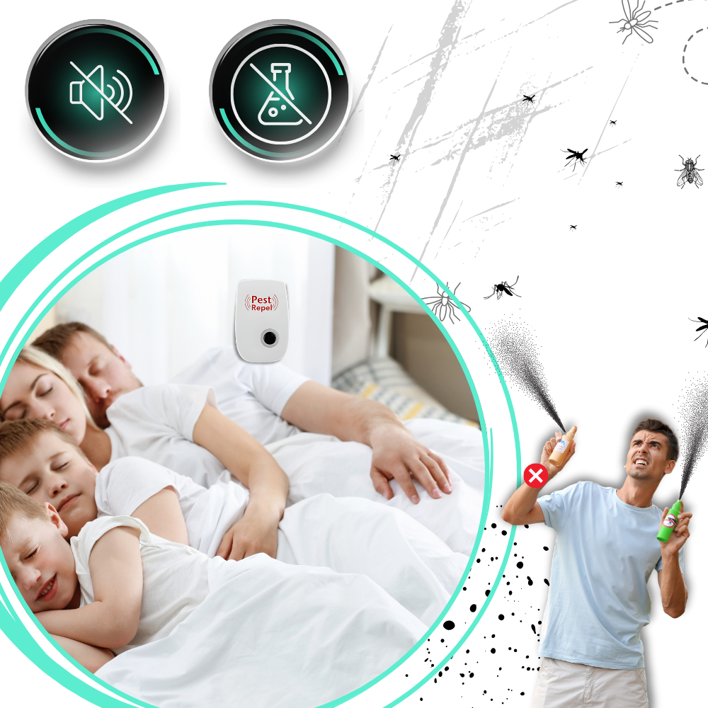 Electronic Pest Repeller Ultrasonic Deterrent Device for Mice Insects Safe Pet-Friendly Energy Efficient | Sansoti
