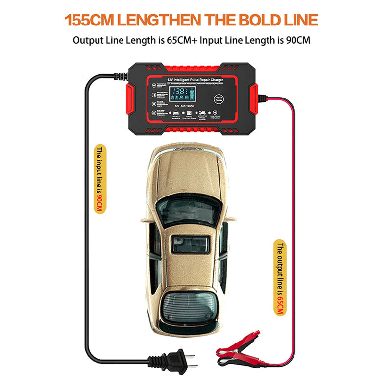 Intelligente Acculader 12V 6A met Pulshersteltechnologie voor Auto Motor Boot Camper Caravan Accu Onderhoud | Sansoti