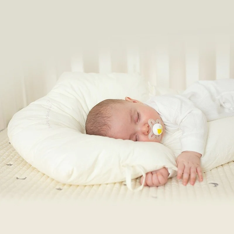 Ergonomic Baby Pillow Cotton Memory Foam 72x42cm Head Support 0-2 Years Crib Pillow Hypoallergenic Newborn | Sansoti