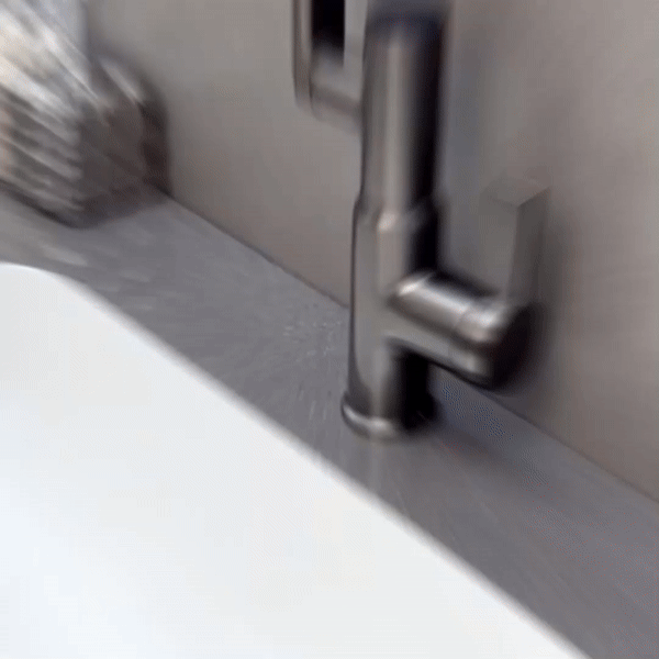 Flexible Kitchen Faucet 360° Rotatable with Temperature Display Adjustable Chrome Stainless Steel Modern Design | Sansoti