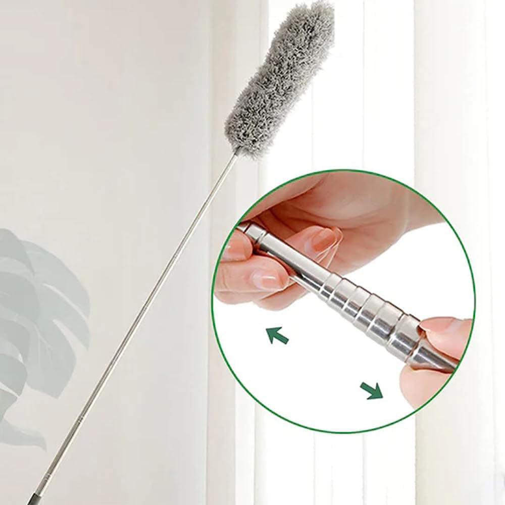 Telescopic Duster Extendable 86-280 cm Microfiber Ceiling High Places Dust Remover Duster Rod Long Cleaning Tool Floor to Ceiling | Sansoti