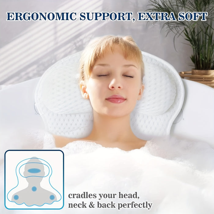 Luxury Bath Pillow 4D Air Mesh With Neck And Back Support For Bath | Sansoti