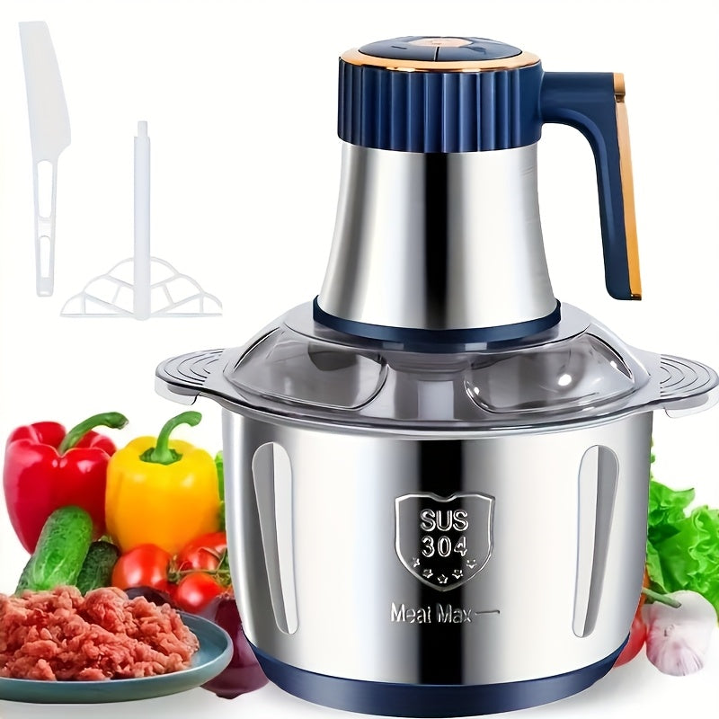 Hachoir à viande inox 5L 5000 RPM bleu cuisine coupe-légumes robot culinaire hachoir | Sansoti
