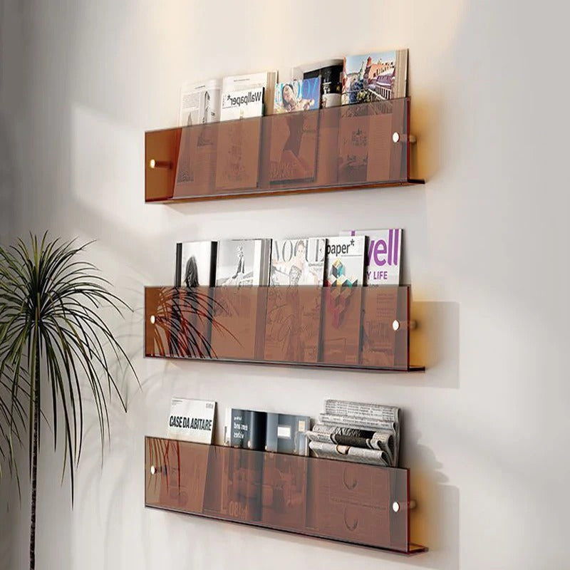 Étagère murale PVC flottante Porte-revues 40cm 50cm 80cm Livres Salon Moderne | Sansoti