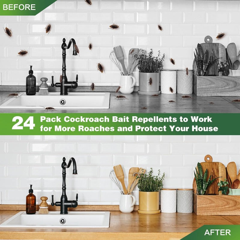 Disc-Shaped Cockroach Bait – Safe for Children & Pets – 12, 24, or 36 Pieces | Sansoti