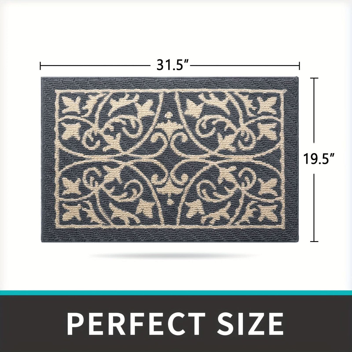 Laagdrempelige Antislip Deurmat Binnen 60x90cm Vuilopvangend Entree Tapijt Rubberen Grip Hal Ingang Vloermat | Sansoti