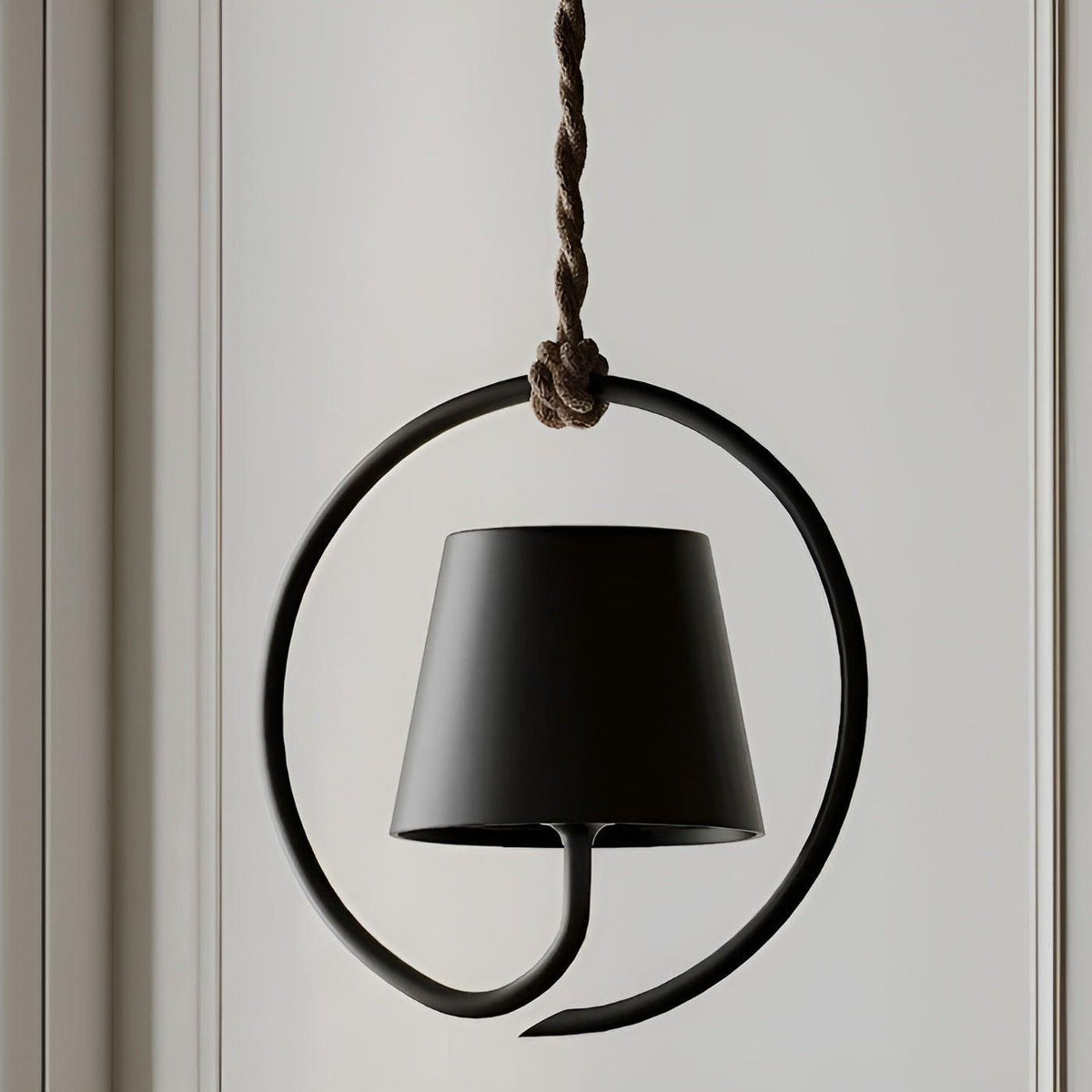 Pendant Lamp Wireless Rechargeable LED Retro Metal Black White Pendant Lamp Modern | Sansoti