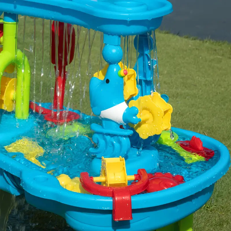 Table de jeu d’eau avec accessoires pour enfants – Jouet extérieur avec roue à eau et tour d’eau 63x41x82cm – Table sable et eau d’inspiration scandinave pour jardin | Sansoti