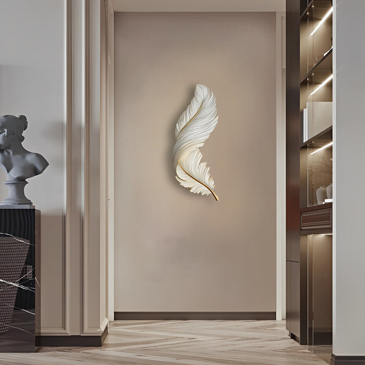 Artistic Feather LED Wall Lamp with Hidden Light Strip and Remote Control | Sansoti