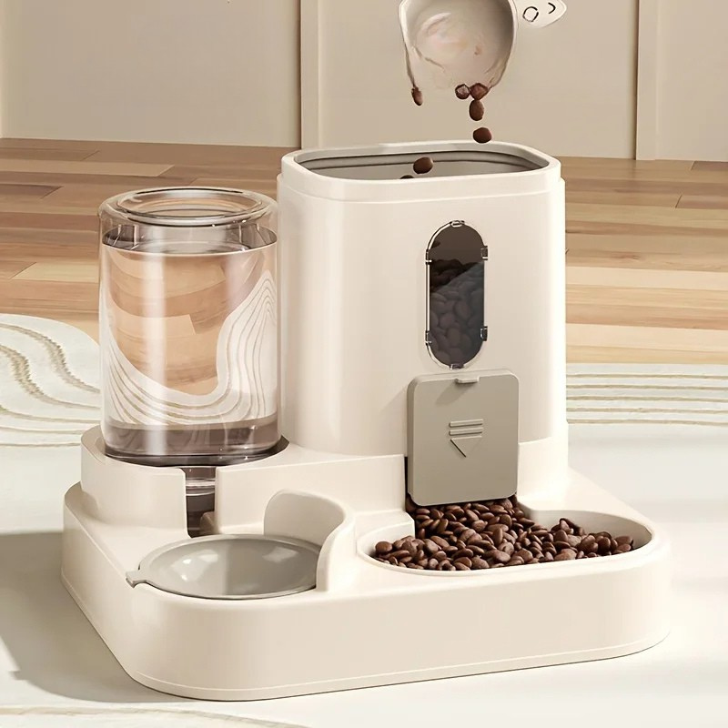 Automatischer Futter- und Wassernapf für Haustiere mit Schwerkraftzufuhr, kippsicherer Futterspender für Hunde und Katzen | Sansoti