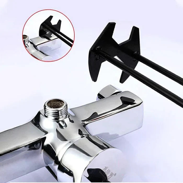 Clé à molette multifonction pour endroits difficiles d'accès | Outil extra long pour robinets et douches | Outil de plomberie pivotant à 360° | Installation de robinet de cuisine et salle de bain | Sansoti
