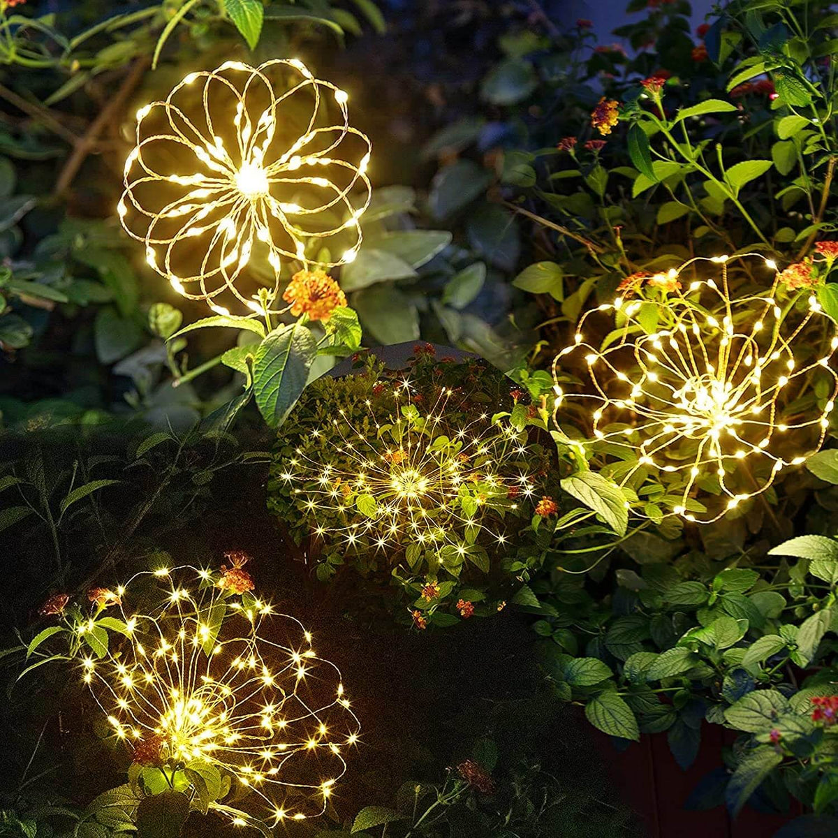 Solar-Feuerwerk Gartenlampe 120 LED | Wasserdicht IP65 | 8 Beleuchtungsmodi | Sansoti