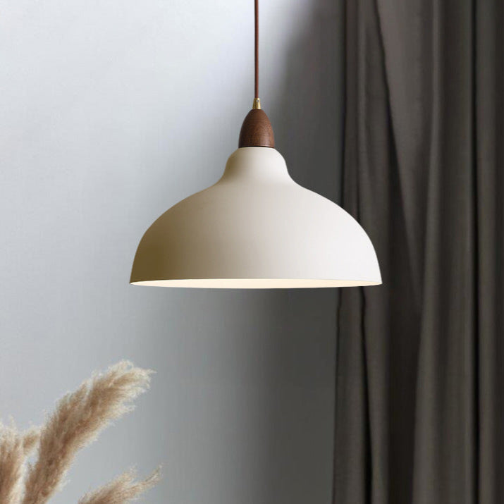 Scandinavische hanglamp hout metaal beige eetkamer keuken verlichting modern minimalistisch design E27 LED verstelbaar | Sansoti