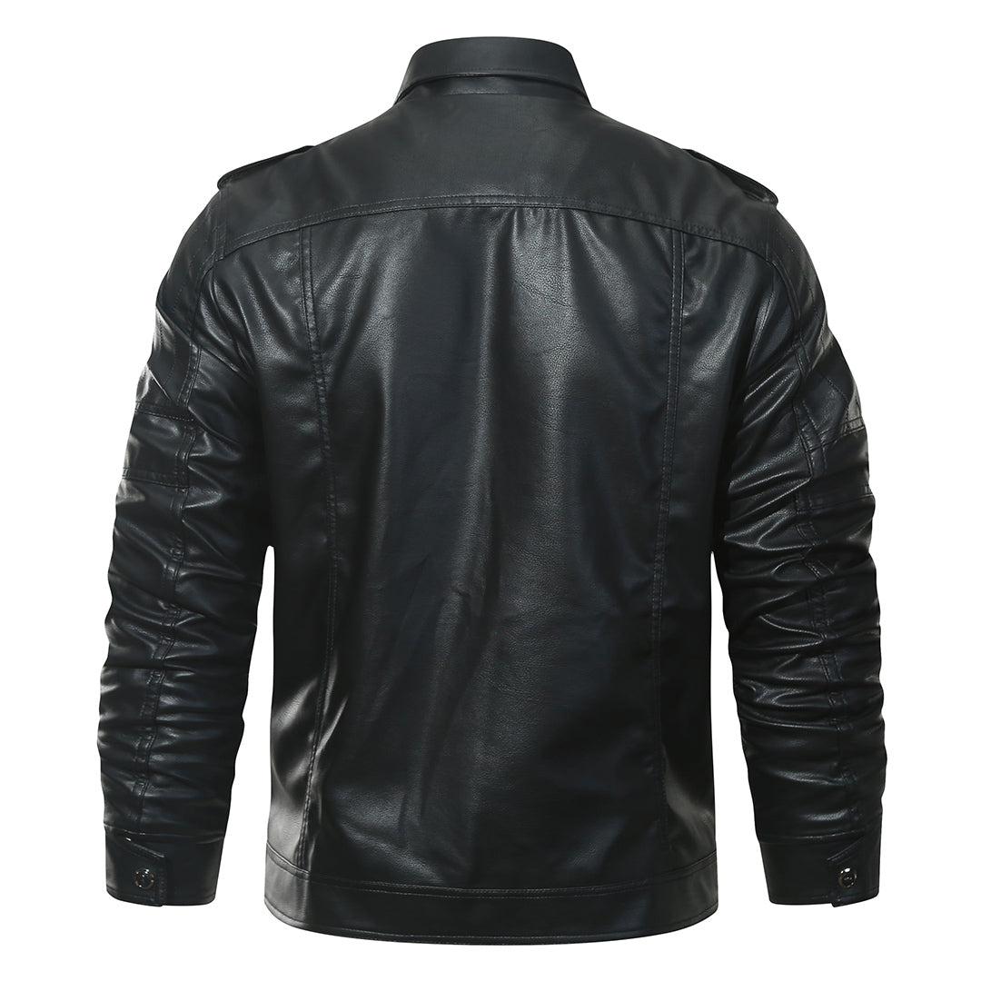 Fleece-Bikerjacke aus Kunstleder, wasserabweisend, Motorradjacke, schwarz, kratzfester Nahtgürtel, Unisex für Damen und Herren, Retro-Stil, Mode | Sansoti