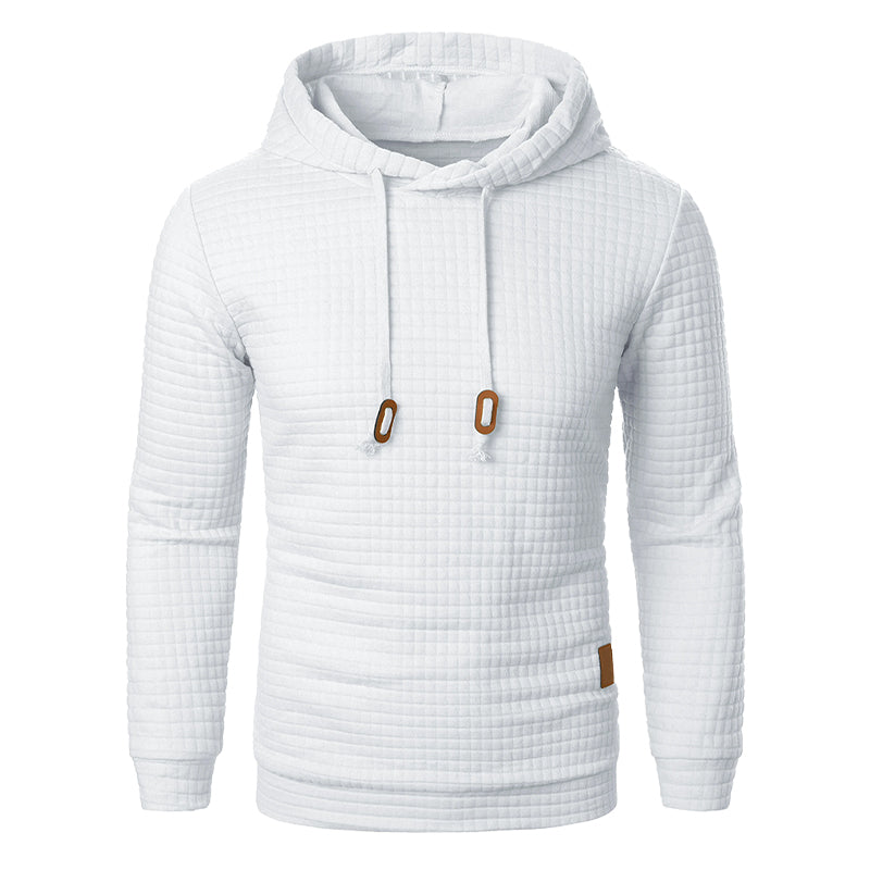 Strick-Hoodie mit strukturiertem Muster, Slim Fit, Kapuzenpullover für Herren und Damen, bequemes Sweatshirt | Sansoti