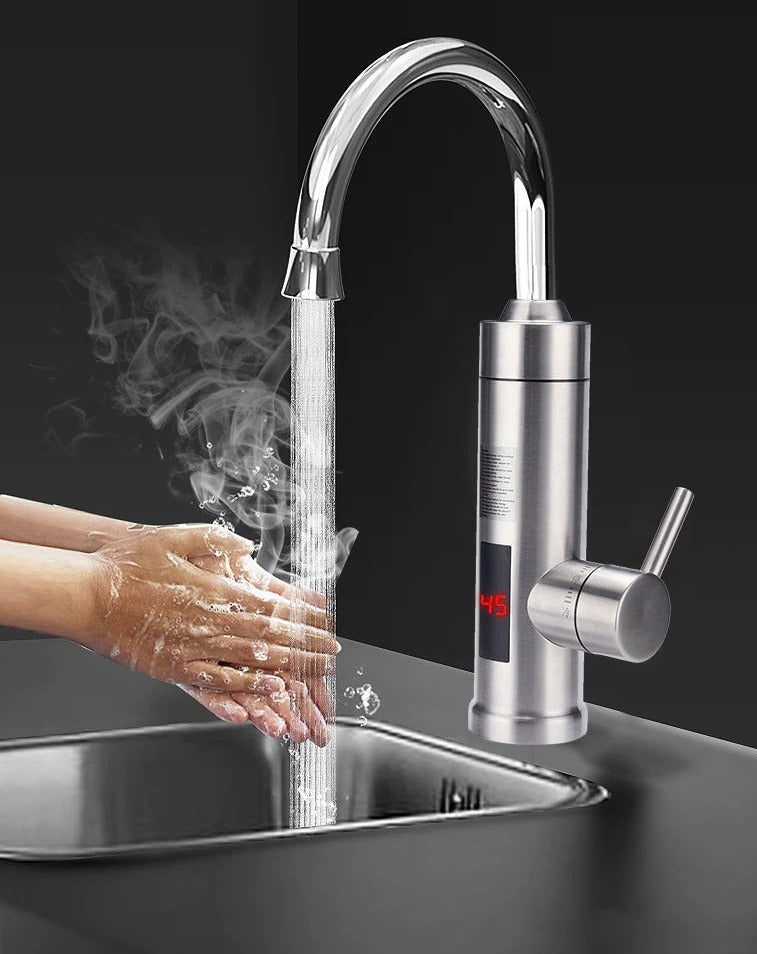 Grifo de cocina con sensor de acero inoxidable cepillado, manos libres, ahorro de agua, diseño moderno e higiénico, sin contacto | Sansoti