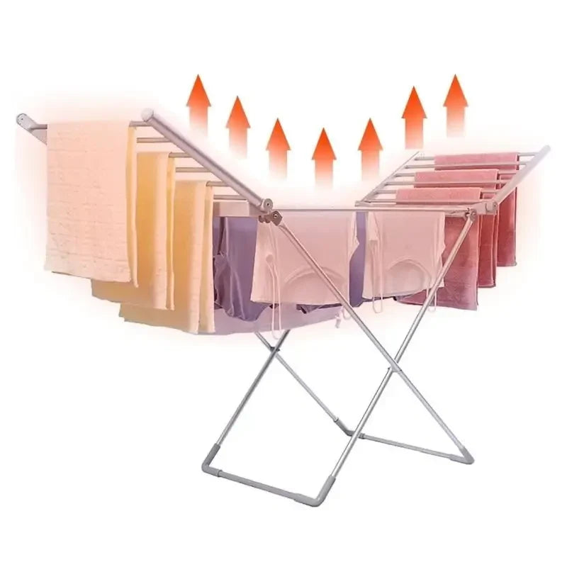 Étendoir électrique chauffant pliable 120 W avec barres en aluminium, sèche-linge pour intérieur économe en énergie | Sansoti