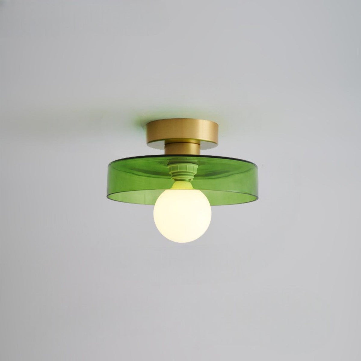 Geometrische Deckenleuchte Ø24cm Messing Glas Kupfer G9-Fassung Flur Schlafzimmer Esszimmer Beleuchtung Interieur | Sansoti