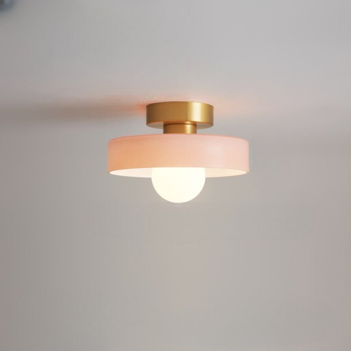 Geometrische Deckenleuchte Ø24cm Messing Glas Kupfer G9-Fassung Flur Schlafzimmer Esszimmer Beleuchtung Interieur | Sansoti