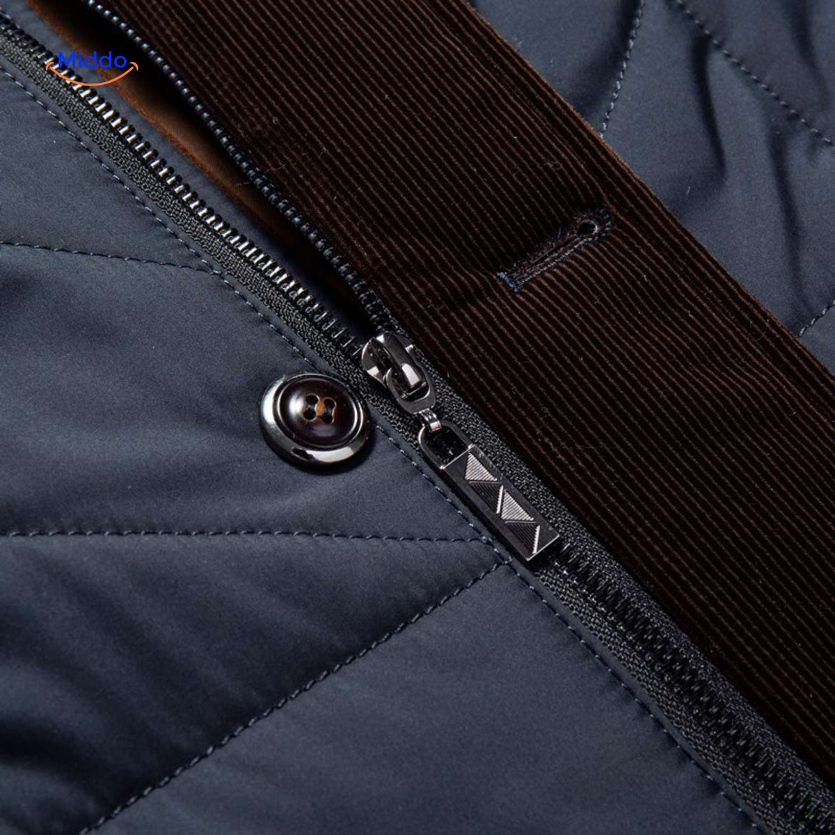 Quilted Men's Jacket Polyester Stand-Up Collar Side Pockets Mid-Season Casual Business Stylish Spring Weather | Sansoti