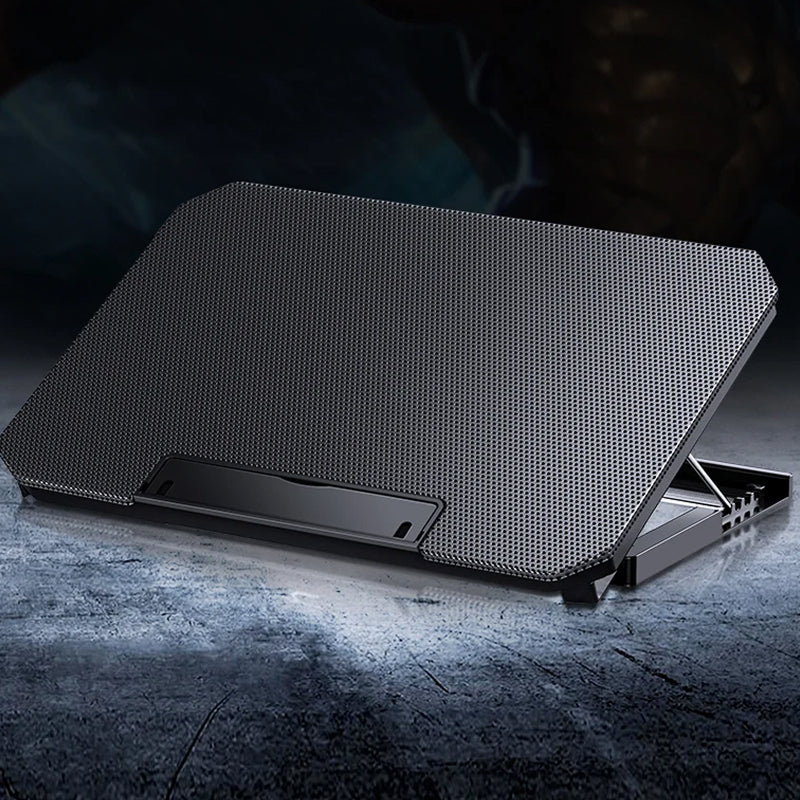 Laptopständer mit zwei Lüftern zur Kühlung, 12-17 Zoll, verstellbar, ergonomisch, USB, Aluminium-Laptophalter | Sansoti