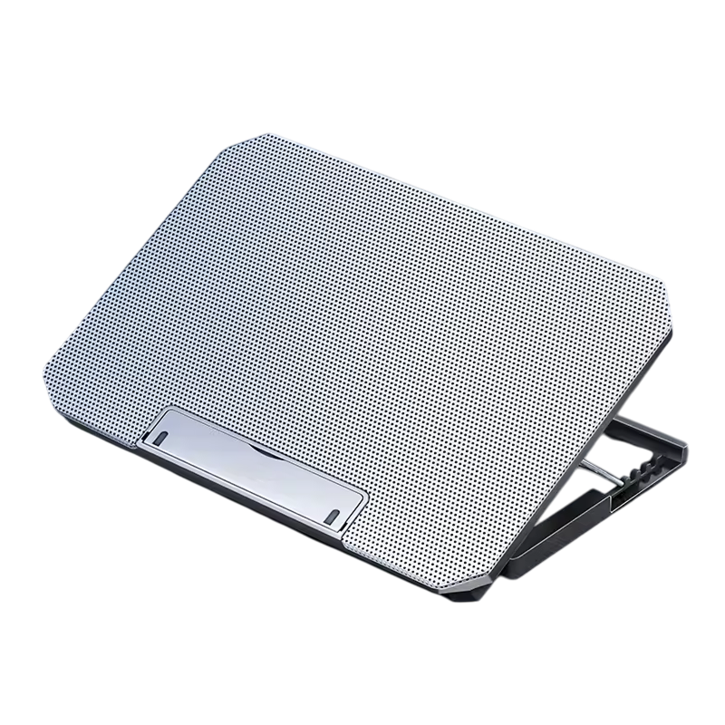 Laptopständer mit zwei Lüftern zur Kühlung, 12-17 Zoll, verstellbar, ergonomisch, USB, Aluminium-Laptophalter | Sansoti