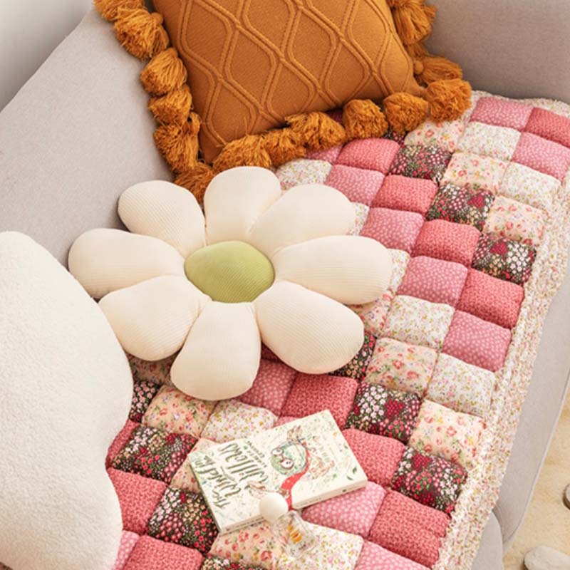 Cotton sofa cover with quilted protective layer 60x180cm non-slip furniture protector seat covers in various colors | Sansoti