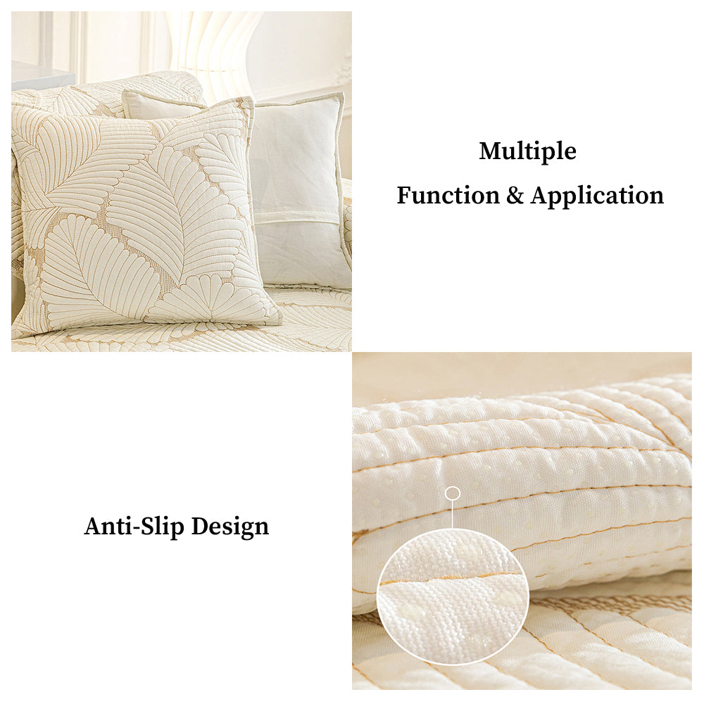 Leaf Pattern Sofa Cover Non-Slip Furniture Protector Cotton Pet Stain Protection Multifunctional | Sansoti
