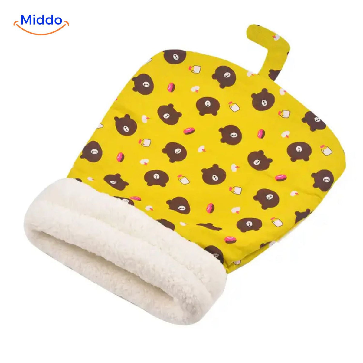 Plush Patterned Cat Bed Sleeping Bag - Warm and Comfortable for Small and Large Cats, All Seasons Pet | Sansoti
