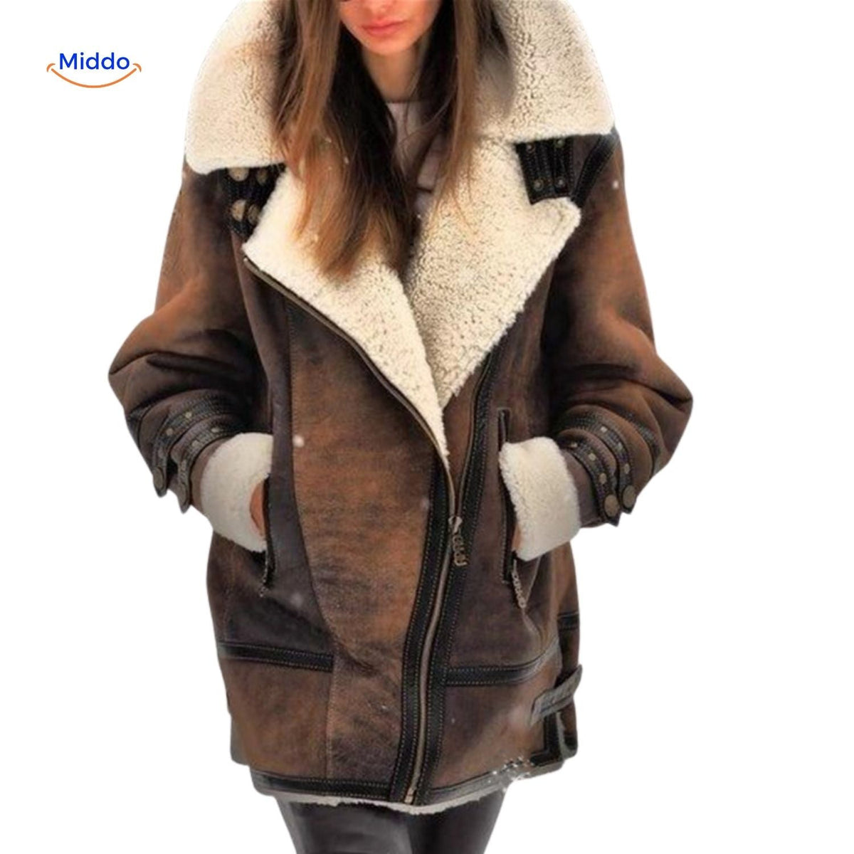 Lange Gevoerde Winterjas voor Dames | Suède-look | Zachte Binnenkraag | Veelzijdig voor Herfst & Winter | Sansoti