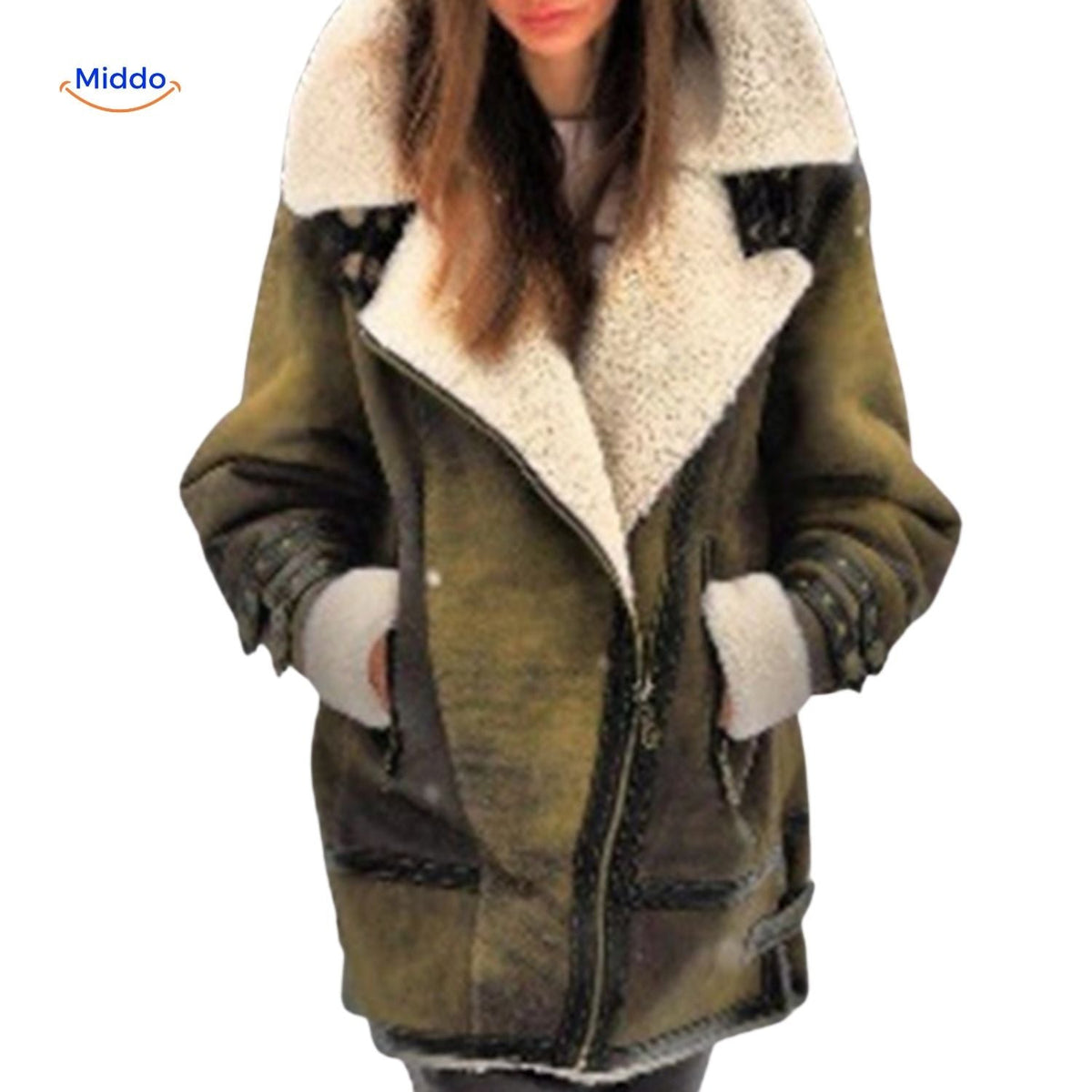Lange Gevoerde Winterjas voor Dames | Suède-look | Zachte Binnenkraag | Veelzijdig voor Herfst & Winter | Sansoti