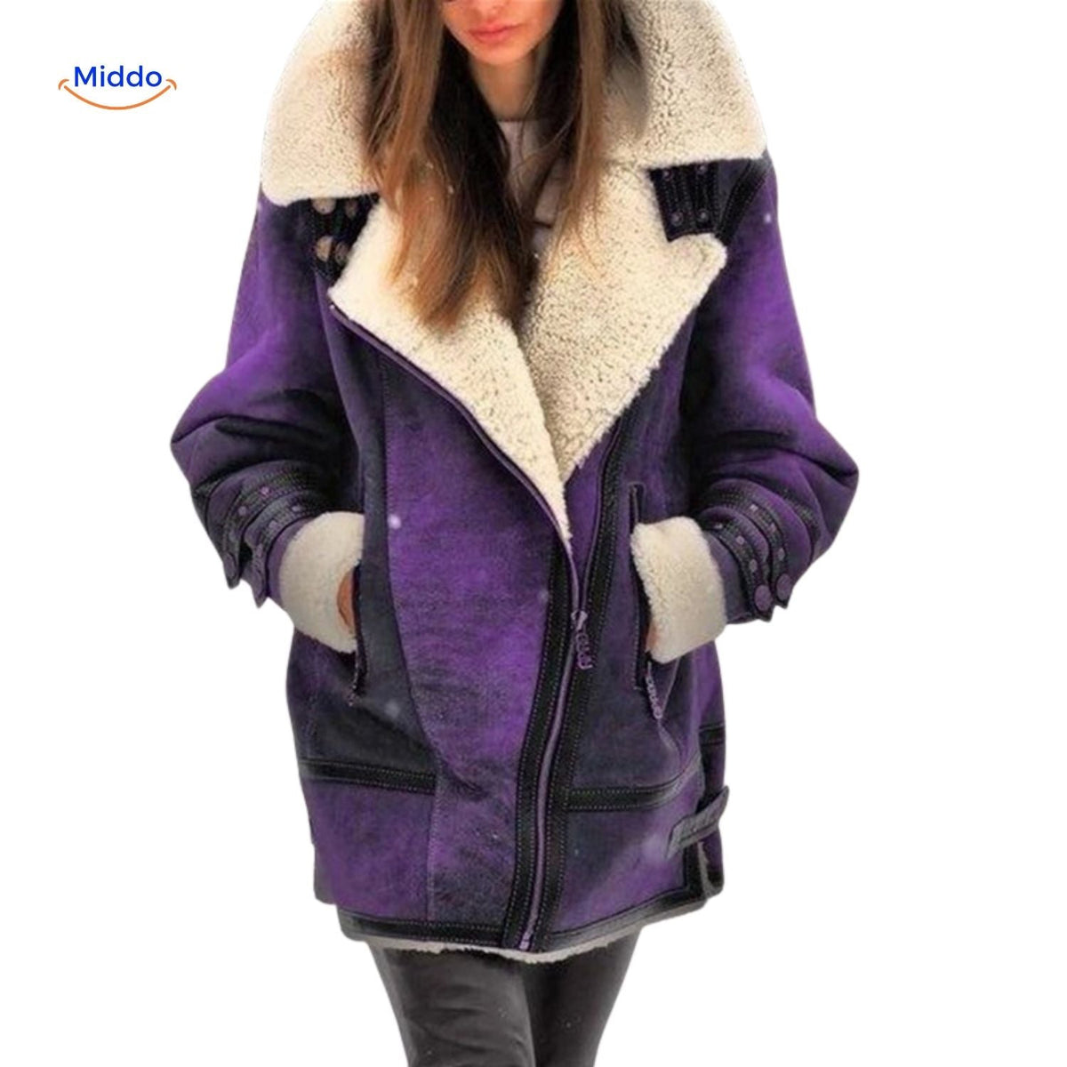 Lange Gevoerde Winterjas voor Dames | Suède-look | Zachte Binnenkraag | Veelzijdig voor Herfst & Winter | Sansoti