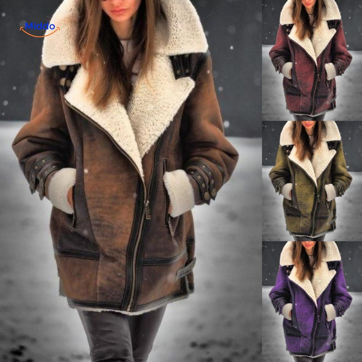 Lange Gevoerde Winterjas voor Dames | Suède-look | Zachte Binnenkraag | Veelzijdig voor Herfst & Winter | Sansoti
