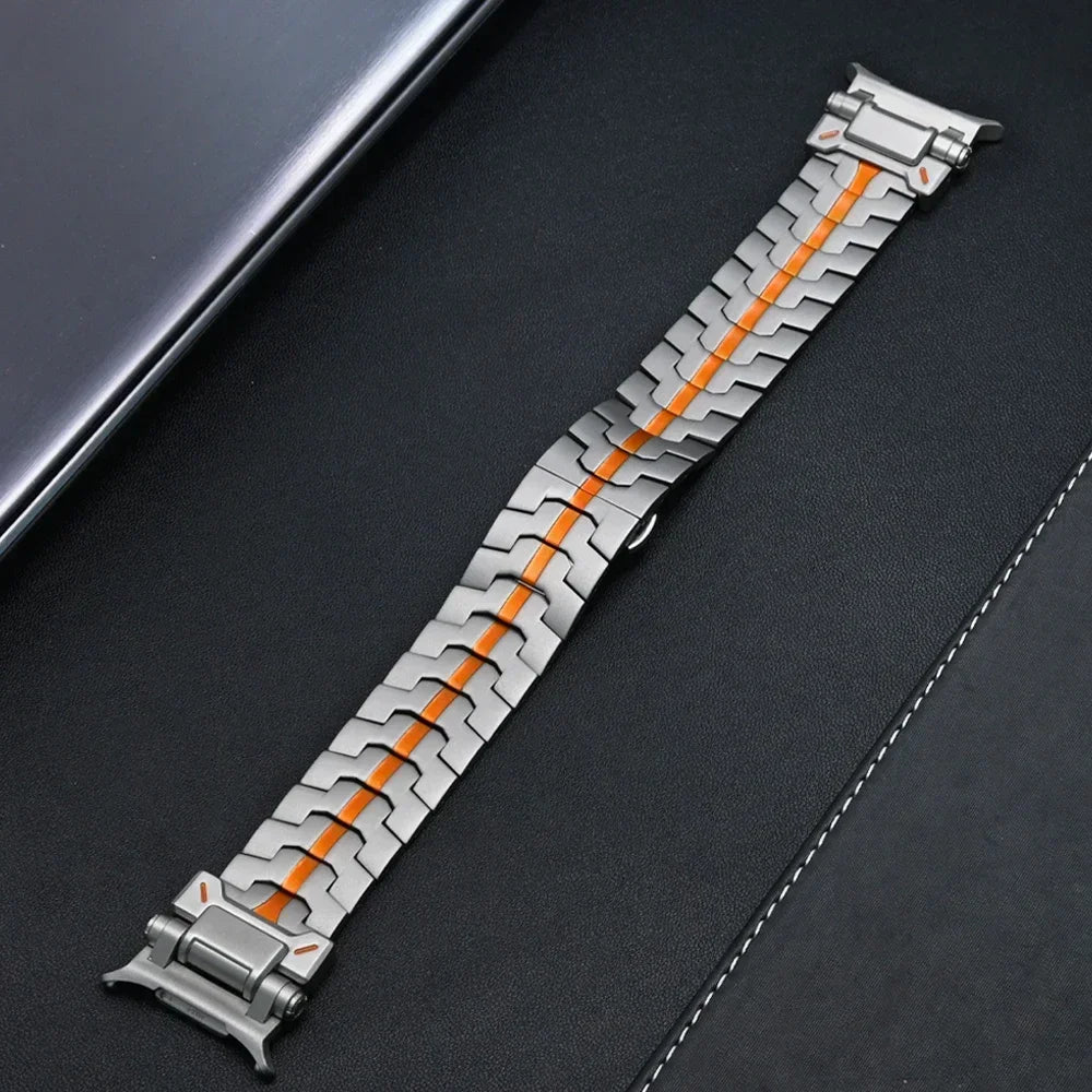 Polished Stainless Steel Smartwatch Link Band 40mm 44mm 46mm Adjustable Metal Watch Band Premium Quality | Sansoti