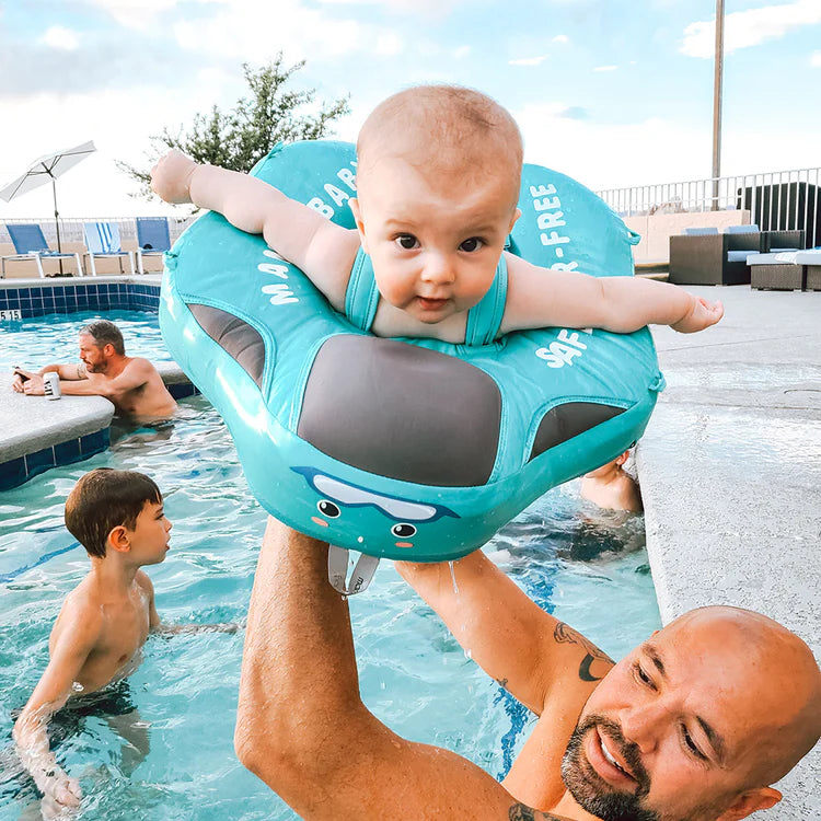 Inflatable Baby Swim Aid with Sunshade UPF 50+ and Soft Buoyancy | Safe Swim Ring for Children Pool and Beach | Fish-Shaped Baby Swim Band with Protection | Sansoti