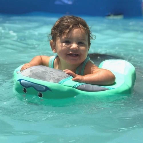 Aide à la natation gonflable bébé avec pare-soleil UPF 50+ et confort flottant doux | Bouée de sécurité pour enfants piscine et plage | Bouée bébé en forme de poisson avec protection | Sansoti