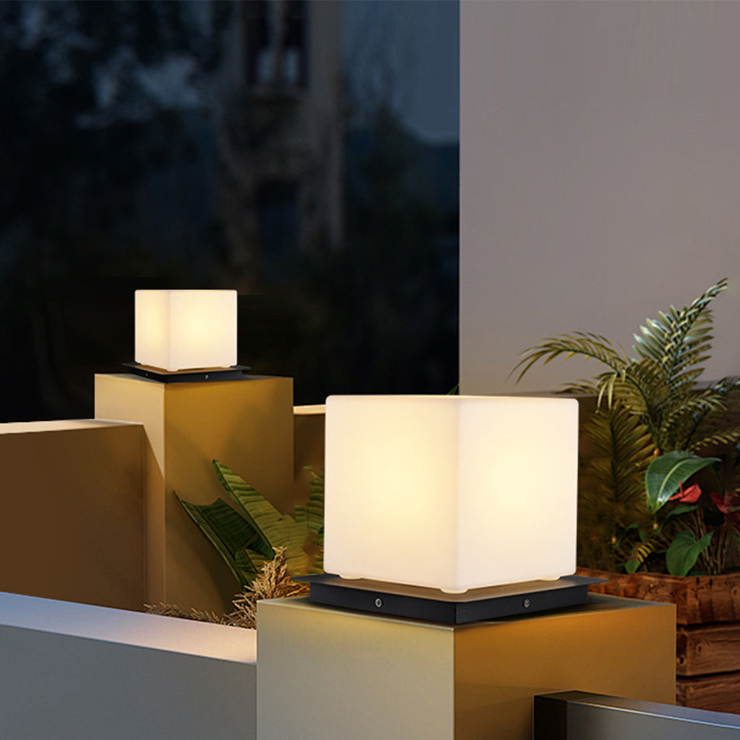 Buitenlamp op Sokkel Roestvrijstaal Bol Kubus Cilinder Tuinverlichting IP65 Waterdicht LED Padverlichting Tuin | Sansoti
