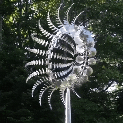 Sculptural Metal Windmill For Garden And Terrace With Soothing Rotational Movement | Sansoti